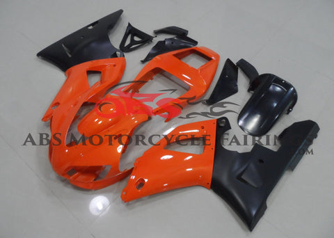 Orange and Matte Black Fairing Kit for a 1998 & 1999 Yamaha YZF-R1 motorcycle