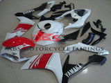 Pearl White, Red, Black and Silver Fairing Kit for a 2007 & 2008 Yamaha YZF-R1 motorcycle