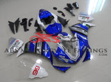 Blue and White Fairing Kit for a 2012, 2013 & 2014 Yamaha YZF-R1 motorcycle