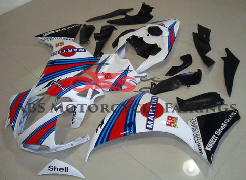 White, Red and Blue Martini Fairing Kit for a 2012, 2013 & 2014 Yamaha YZF-R1 motorcycle