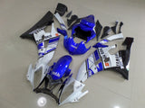 Blue, White and Black Eneos Fairing Kit for a 2006 & 2007 Yamaha YZF-R6 motorcycle