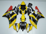 Yellow, Black and Red Motul Fairing Kit for a 2006 & 2007 Yamaha YZF-R6 motorcycle
