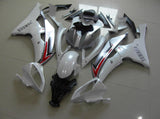 Pearl White, Silver and Red Fairing Kit for a 2008, 2009, 2010, 2011, 2012, 2013, 2014, 2015 & 2016 Yamaha YZF-R6 motorcycle