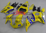 Yellow & Blue Camel Fairing Kit for a 2005 Yamaha YZF-R6 motorcycle