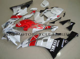 White, Red and Black Fairing Kit for a 2006 & 2007 Yamaha YZF-R6 motorcycle.