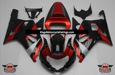Suzuki GSXR600 (2000-2003) Red, Black & Silver Fairings