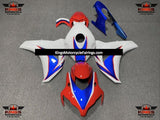 Red, Blue and White Fairing Kit for a 2008, 2009, 2010 & 2011 Honda CBR1000RR motorcycle