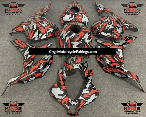 Honda CBR600RR (2009-2012) Red, Gray & Black Camouflage Fairings