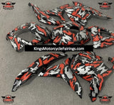 Red, Gray and Black Camouflage Fairing Kit for a 2009, 2010, 2011 & 2012 Honda CBR600RR motorcycle