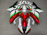 White, Red, Neon Green and Black Fairing Kit for a 2017, 2018, 2019 & 2020 Yamaha YZF-R6 motorcycle
