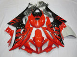 Red and Black Flames Fairing Kit for a 2008, 2009, 2010, 2011, 2012, 2013, 2014, 2015 & 2016 Yamaha YZF-R6 motorcycle