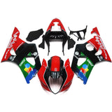 Red, Black and Green JOMO Fairing Kit for a 2003 & 2004 Suzuki GSX-R1000 motorcycle