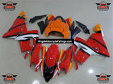 Orange, Red, Black and White Fairing Kit for a 2004 & 2005 Kawasaki ZX-10R motorcycle