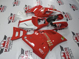 Red, White and Silver Fairing Kit for a 1994, 1995, 1996, 1997, 1998, 1999, 2000, 2001, 2002 & 2003 Ducati 748 motorcycle. The photos used are examples of the paint design. Your Ducati 748 will have 748 sticker decals, not 916 decals
