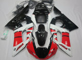 Red, White and Black Fairing Kit for a 1998, 1999, 2000, 2001 & 2002 Yamaha YZF-R6 motorcycle