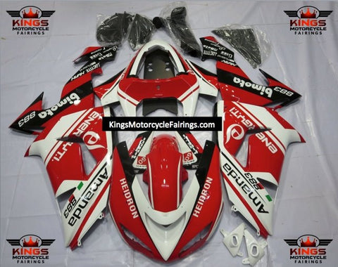 Fairing Kit For A Kawasaki ZX10R (2006-2007) Red, White & Black