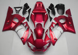 Red, White and Silver Fairing Kit for a 1998, 1999, 2000, 2001 & 2002 Yamaha YZF-R6 motorcycle