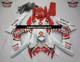 Red and White Lucky Strike Fairing Kit for a 2006 & 2007 Suzuki GSX-R750 motorcycle