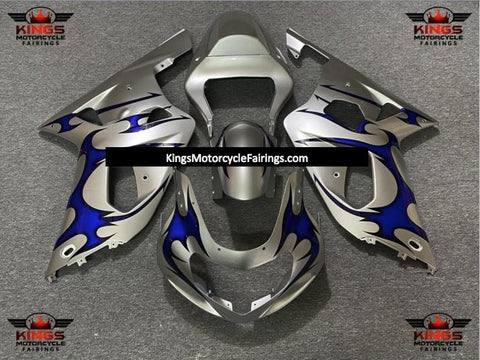 Suzuki GSXR600 (2000-2003) Silver & Blue Tribal Fairings