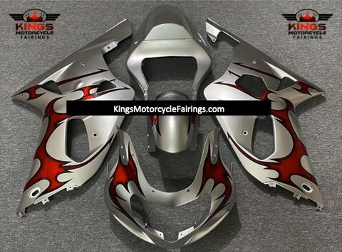Suzuki GSXR600 (2000-2003) Silver & Red Tribal Fairings