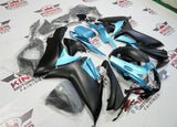 SUZUKI GSXR750 MATTE BLACK & TURQUOISE BLUE FAIRINGS - KingsMotorcycleFairings.com