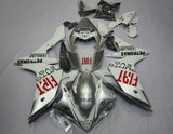 White, Silver and Red Fiat Fairing Kit for a 2007 & 2008 Yamaha YZF-R1 motorcycle