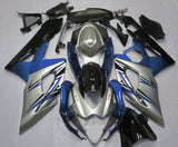 Silver, Blue and Black Fairing Kit for a 2005 & 2006 Suzuki GSX-R1000 motorcycle