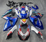 Blue, White, Red and Yellow Voltcom Fairing Kit for a 2009, 2010, 2011, 2012, 2013, 2014, 2015 & 2016 Suzuki GSX-R1000 motorcycle