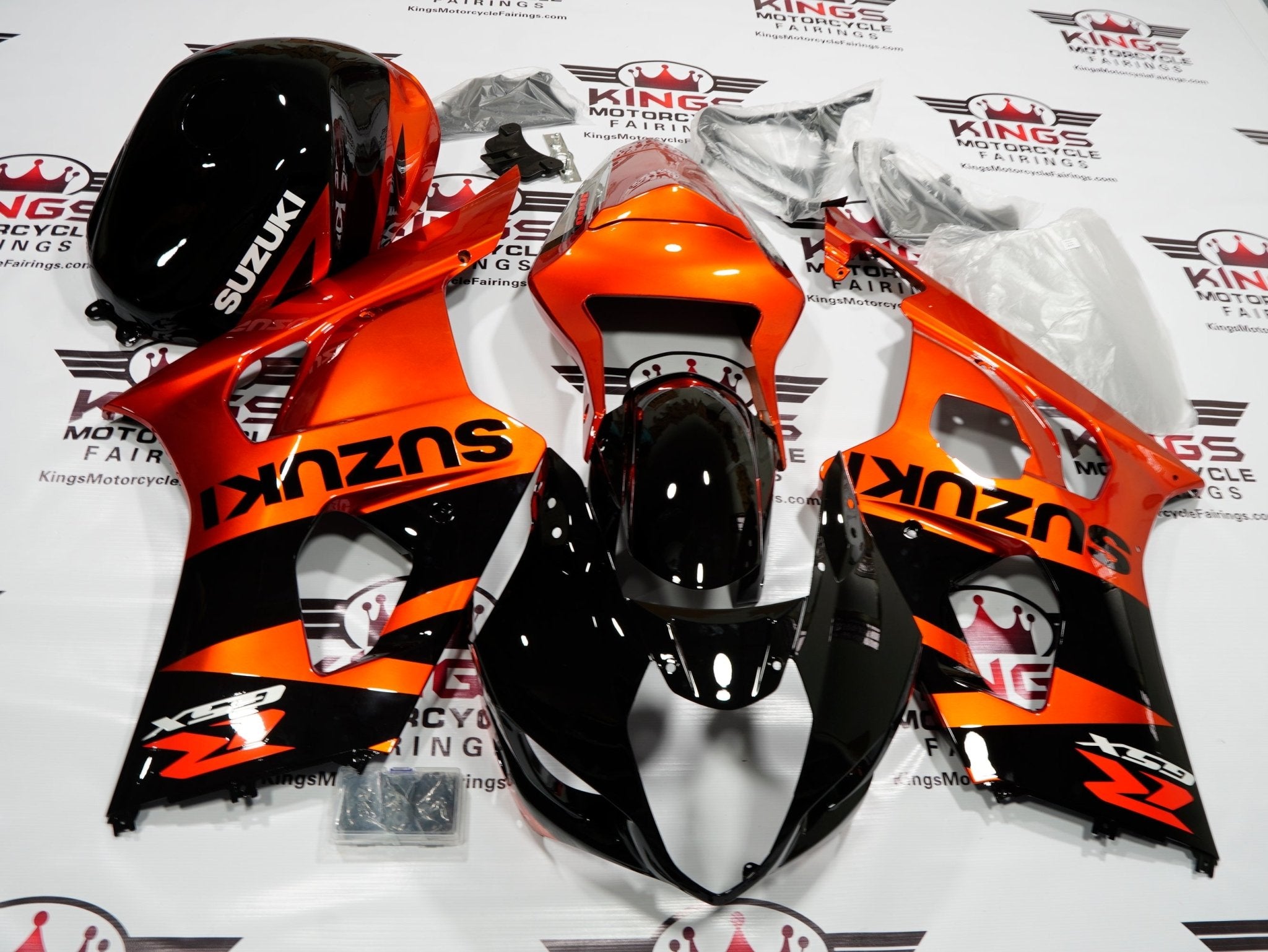 Suzuki GSXR1000 Fairings (2003-2004) Black, Orange | Kings