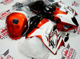 Orange, White and Black Fairing Kit for a 1999, 2000, 2001, 2002, 2003, 2004, 2005, 2006, & 2007 Suzuki GSX-R1300 Hayabusa motorcyc