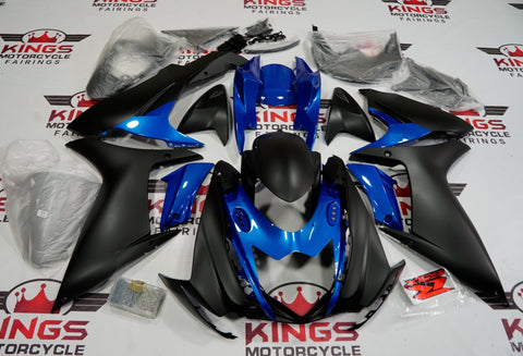 Suzuki GSXR600 (2011-2023) Blue & Matte Black Fairings at KingsMotorcycleFairings.com
