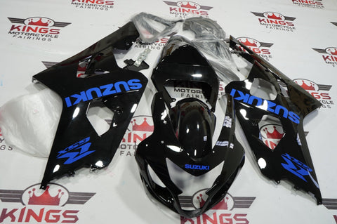 Black and Blue Fairing Kit for a 2004 & 2005 Suzuki GSX-R750 motorcycle - KingsMotorcycleFairings.com