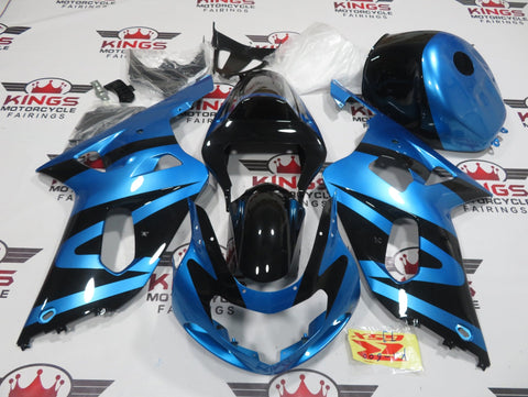 Suzuki GSXR 600 Fairings (2000-2003) Black & Light Blue at KingsMotorcycleFairings.com