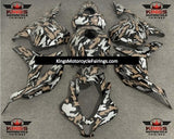 Tan, Silver and Black Camouflage Fairing Kit for a 2009, 2010, 2011 & 2012 Honda CBR600RR motorcycle