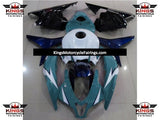 Turquoise Blue, White, Dark Blue and Black Fairing Kit for a 2009, 2010, 2011 & 2012 Honda CBR600RR motorcycle