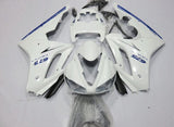 White and Blue Fairing Kit for a 2009, 2010, 2011 & 2012 Triumph Daytona 675 motorcycle - KingsMotorcycleFairings.com
