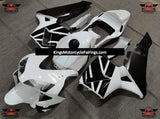 White and Black Fairing Kit for a 2003, 2004 Honda CBR600RR motorcycle