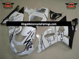 Black and White Corona Fairing Kit for a 2000, 2001, 2002 & 2003 Suzuki GSX-R600 motorcycle