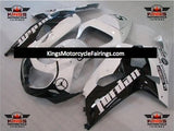 White and Black Jordan Fairing Kit for a 2000, 2001, 2002 & 2003 Suzuki GSX-R750 motorcycle