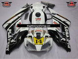 White, Black and Yellow Playboy Fairing Kit for a 2004 and 2005 Honda CBR1000RR motorcycle
