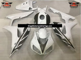 White and Dark Silver Fairing Kit for a 2006 & 2007 Honda CBR1000RR motorcycle