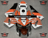 White, Orange and Black Striped Wing Fairing Kit for a 2005 and 2006 Honda CBR600RR motorcycle