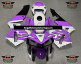 White, Purple and Black Striped Wing Fairing Kit for a 2005 and 2006 Honda CBR600RR motorcycle