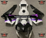 White, Black and Purple Splatter Fairing Kit for a 2003 and 2004 Honda CBR600RR motorcycle