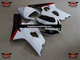 White, Black and Red Fairing Kit for a 2004 & 2005 Suzuki GSX-R750 motorcycle