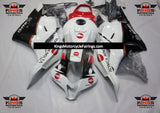 White, Black and Red Konica Minolta Fairing Kit for a 2009, 2010, 2011 & 2012 Honda CBR600RR motorcycle