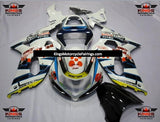 White, Black, Blue, Yellow and Red Fairing Kit for a 2000, 2001, 2002 & 2003 Suzuki GSX-R600 motorcycle