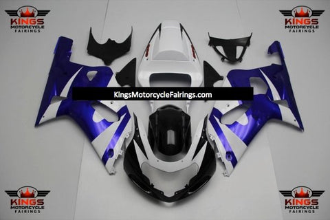 Suzuki GSXR600 (2000-2003) White, Blue & Black Fairings