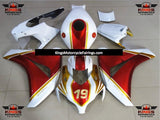 White, Red and Gold 19 Fairing Kit for a 2008, 2009, 2010 & 2011 Honda CBR1000RR motorcycle