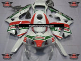 White, Red and Green Castrol Fairing Kit for a 2003, 2004 Honda CBR600RR motorcycle